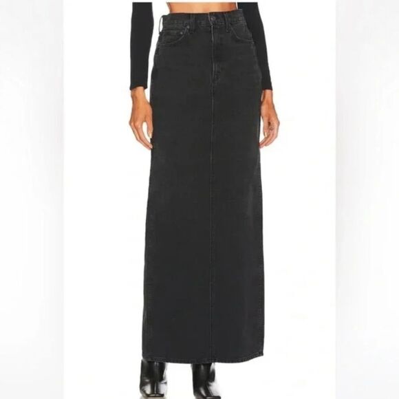 Grlfrnd The Amara Maxi Black Skirt Denim Pencil Size XS - Picture 5 of 10